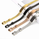 Personalized Name ID Bracelet Stainless Steel Men's Bangle Gift