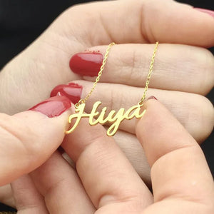 Personalized Name Necklace 925 Silver 18K Plated Letter Nameplate Jewelry