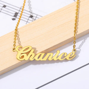 Personalized Name Necklace For Women Stainless Steel Chain Choker