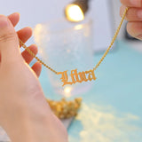 Personalized Name Necklace Initial Letter Pendant Choker