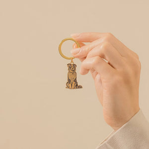 Custom Dog Photo Keychain Stainless Steel Pendant Gift