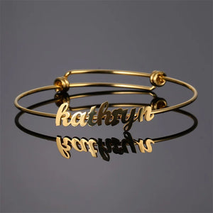 Customized Stainless Steel Name Rose Bracelet