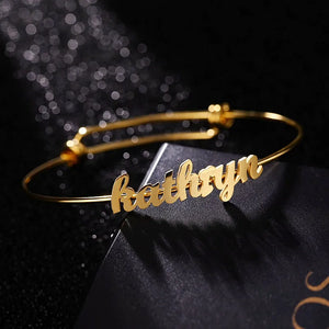 Customized Stainless Steel Name Rose Bracelet