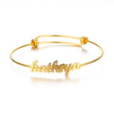 Customized Stainless Steel Name Rose Bracelet