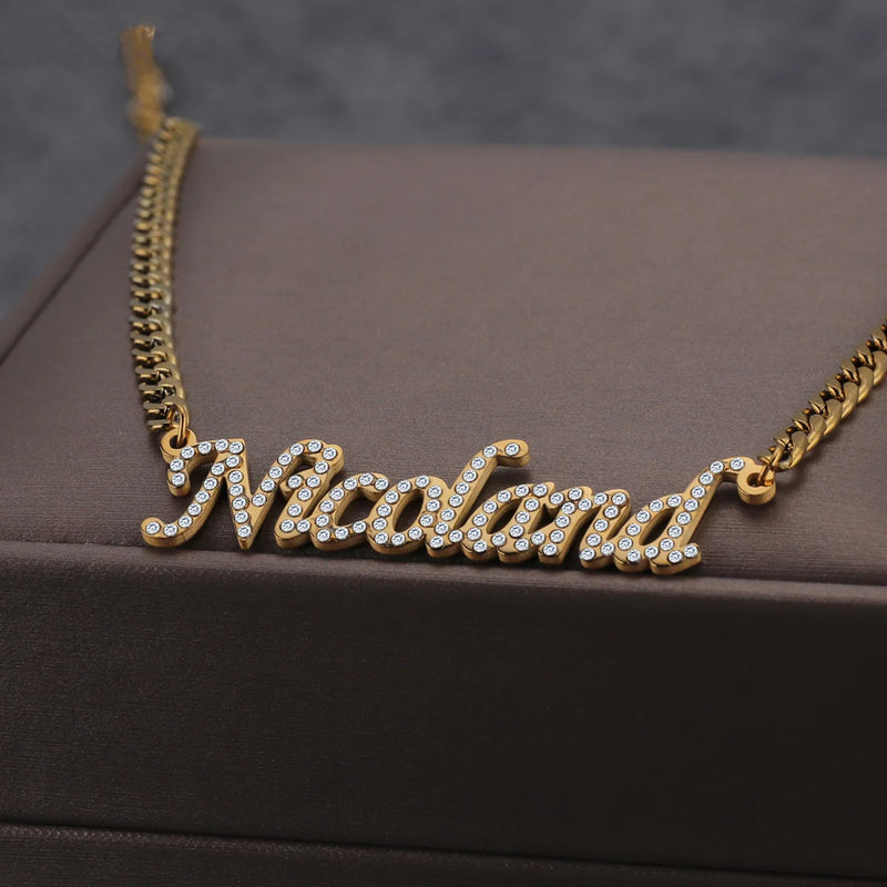 Personalized Zircon Crystal Name Jewelry Set