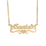Custom Stainless Steel Necklace with Cubic Zircon Letters