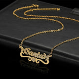 Custom Stainless Steel Necklace with Cubic Zircon Letters