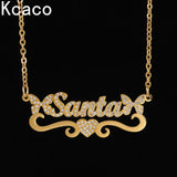 Custom Stainless Steel Necklace with Cubic Zircon Letters