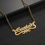 Custom Stainless Steel Necklace with Cubic Zircon Letters