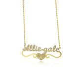 Personalized Name Stainless Steel Necklace Crystal Pendant for Women