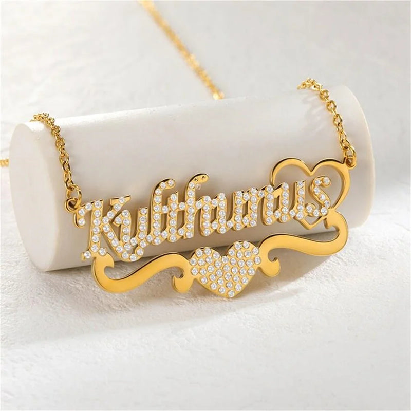 Custom Zircon Name Pendant Necklace for Women