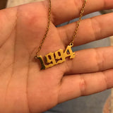 Custom Old English Number Necklace Stainless Steel Date Year Charm Romantic Gift