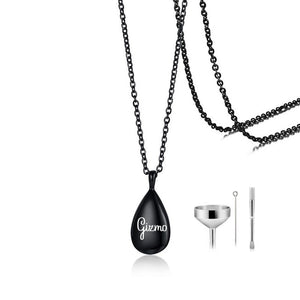 Personalized Teardrop Pet Name Urn Necklace Cremation Jewelry Necklace
