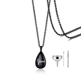 Personalized Teardrop Pet Name Urn Necklace Cremation Jewelry Necklace