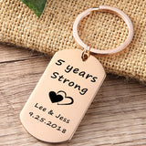 Personalized Photo Keychain Anniversary Gift Custom Initial Date