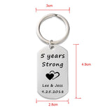 Personalized Photo Keychain Anniversary Gift Custom Initial Date