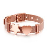 Personalized Photo Name Bracelet Watchband Stainless Steel Rose Women Men