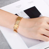 Personalized Photo Name Bracelet Watchband Stainless Steel Rose Women Men