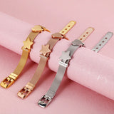 Personalized Photo Name Bracelet Watchband Stainless Steel Rose Women Men
