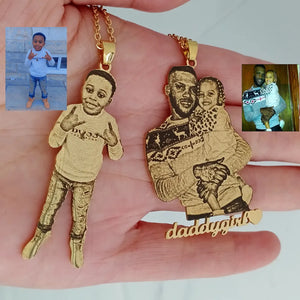 Custom Stainless Steel Photo Necklace for Birthday Christmas
