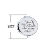Personalized Rose Handheld Bathroom Folding Compact Makeup Mirror