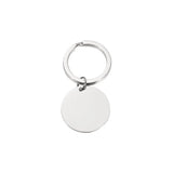 Round Stainless Steel Keychain Blank Disc Charm DIY Jewelry 10pcs