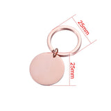 Round Stainless Steel Keychain Blank Disc Charm DIY Jewelry 10pcs