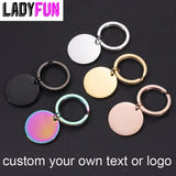 Round Stainless Steel Keychain Blank Disc Charm DIY Jewelry 10pcs