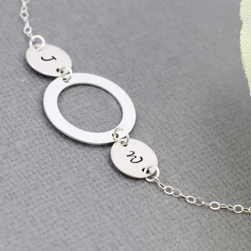 Custom 2-Letter Carved Bracelet - Stainless Steel