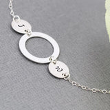 Custom 2-Letter Carved Bracelet - Stainless Steel