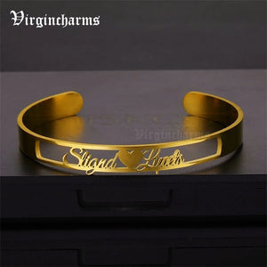 Personalized Stainless Steel Bracelets for Adjustable 2 Names Bracelet