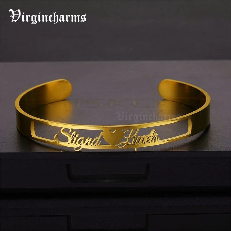 Personalized Stainless Steel Bracelets for Adjustable 2 Names Bracelet