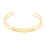 Personalized Stainless Steel Name Bangle Adjustable Engraved LOGO Cuff Bracelet