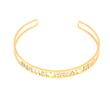 Personalized Stainless Steel Name Bangle Adjustable Engraved LOGO Cuff Bracelet