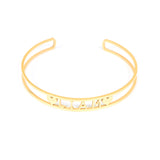 Personalized Stainless Steel Name Bangle Adjustable Engraved LOGO Cuff Bracelet