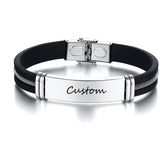 Customizable Stainless Steel ID Bracelet for Men