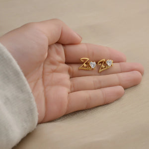 Customized Studs Earring Stainless Steel with Diamond Name Jewelry