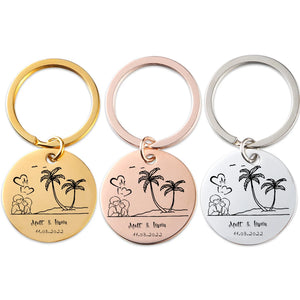 Personalized Name Key Chain for Sea Lover Couple Keyring
