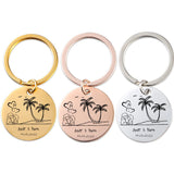 Personalized Name Key Chain for Sea Lover Couple Keyring