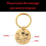 Personalized Name Key Chain for Sea Lover Couple Keyring