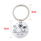 Personalized Name Key Chain for Sea Lover Couple Keyring