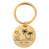 Personalized Name Key Chain for Sea Lover Couple Keyring