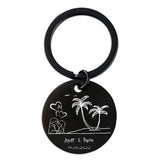 Personalized Name Key Chain for Sea Lover Couple Keyring