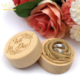 Personalized Wedding Wood Ring Box Holder Your Names and Date