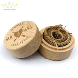 Personalized Wedding Wood Ring Box Holder Your Names and Date