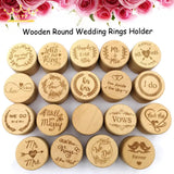 Personalized Wedding Wood Ring Box Holder Your Names and Date