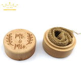 Personalized Wedding Wood Ring Box Holder Your Names and Date