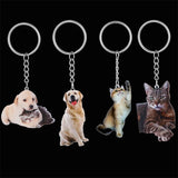 Engraved Photo Keychain Personalized Stainless Steel Picture Keyring Pendant
