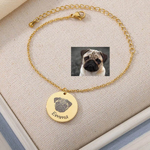 Personalized Cat Portrait Bracelet Stainless Steel