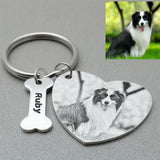 Pet Character Photo Necklace Keychain Titanium Steel Jewelry